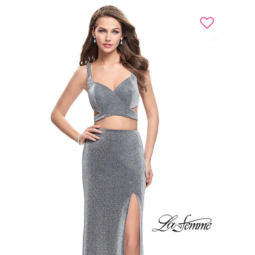 Two-Piece La Femme Prom Dress with Open Back